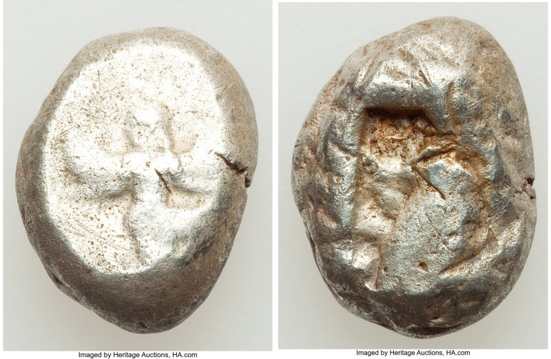 CARIA. Uncertain mint (B). Ca. 480-450 BC. AR stater (19mm, 11.80 gm). Good. Nud...