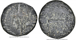 ARMENIAN KINGDOM. Mithradates II Philopater (ca. 89-85 BC). AE 2 chalkoi (17mm, 9h). NGC Choice VF, countermark, light smoothing. Arkathiokerta(?), ci...