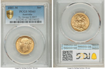 Victoria gold "St. George" Sovereign 1881-M MS61 PCGS, Melbourne mint, KM7, S-3857. AGW 0.2355 oz.

HID09801242017

© 2022 Heritage Auctions | All...
