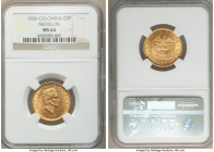 Republic gold 5 Pesos 1926 MS64 NGC, Medellin (MFDFLLIN) mint, KM204. AGW 0.2355 oz. 

HID09801242017

© 2022 Heritage Auctions | All Rights Reser...