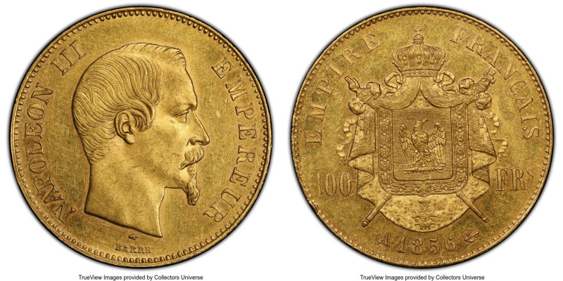 Napoleon III gold 100 Francs 1856-A MS61 PCGS, Paris mint, KM786.1, Gad-1135, F-...