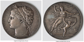 Republic silver "Exposition Universelle International Paris" Medal 1878 AU, 67.9mm. 152.2gm. By J.C. Champlain. Comes with original velvet lined red l...