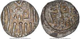 Early Anglo-Saxon. Secondary Phase Sceat ND (710-760) AU58 NGC, Series R and Q mules. Type 73, S-812. 0.78gm. 

HID09801242017

© 2022 Heritage Au...