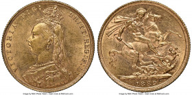 Victoria gold Sovereign 1889 MS62 NGC, KM767, S-3866B. Jubilee head. 

HID09801242017

© 2022 Heritage Auctions | All Rights Reserved