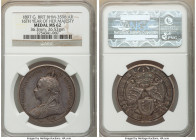 Victoria silver "60th Year of Reign" Medal 1897 MS62 NGC, BHM-3598. 36.3mm. 26.52gm. By Wyon. VICTORIA REGINA ET IMPERATRIX 1897 Her veiled & crowned ...
