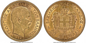 George I gold 20 Drachmai 1884-A AU58 NGC, Paris mint, KM56. One year type. AGW 0.1867 oz. 

HID09801242017

© 2022 Heritage Auctions | All Rights...