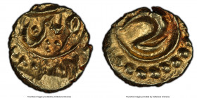 4-Piece Lot of Certified Assorted gold Fanams PCGS, 1) Mysore. Tipu Sultan Fanam AH 120x (AD 1785-1794) - MS63, Patan mint, KM128.1. 0.35gm 2) Mysore....