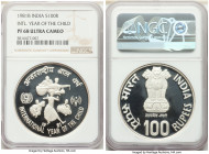Republic Proof 100 Rupees 1981-B PR68 Ultra Cameo NGC, Bombay mint, KM277. Commemorates the International year of the child. 

HID09801242017

© 2...