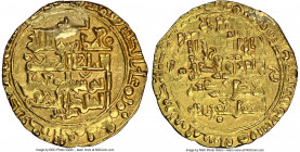 Great Seljuqs. Sanjar, as Viceroy under Muhammad (AH 492-511 / AD 1098-1117) gold Dinar AH 496 or 497 (AD 1102/1104) UNC Details (Removed From Jewelry...