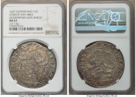 Utrecht. Provincial Lion Daalder 1647 MS63 NGC, KM32.1, Dav-4863. 27.17gm. Uncrowned lion shield. Full strike and readable legends with gray, peach an...