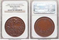 "Amsterdam Zoological Association" bronze Medal ND (1888) MS66 Brown NGC, 43mm. High-relief design with exotic animals and coats of arms.

HID098012...