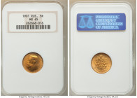 Nicholas II gold 5 Roubles 1901 MS65 NGC, St. Petersburg mint, KM-Y62. 

HID09801242017

© 2022 Heritage Auctions | All Rights Reserved