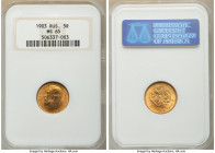 Nicholas II gold 5 Roubles 1903-AP MS65 NGC, St. Petersburg mint, KM-Y62. AGW 0.1245 oz. 

HID09801242017

© 2022 Heritage Auctions | All Rights R...
