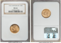 Confederation gold 10 Francs 1922-B MS66 NGC, Bern mint, KM36. 

HID09801242017

© 2022 Heritage Auctions | All Rights Reserved