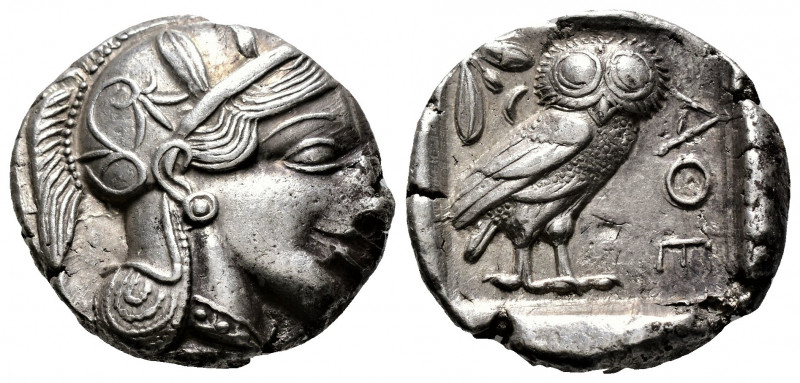 (Silver 17.14g 27mm) ATTICA. Athens. Tetradrachm (Circa 454-404 BC). AR
Helmete...