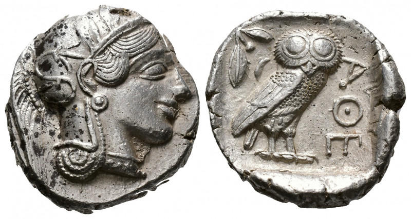(Silver.17.17g 25mm) ATTICA. Athens. Tetradrachm (Circa 454-404 BC). AR
Helmete...