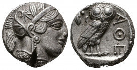 (Silver.17.07g 24mm) ATTICA. Athens. Tetradrachm (Circa 454-404 BC). AR
Helmeted head of Athena right, with frontal eye.
Rev: AΘE./ Owl standing rig...