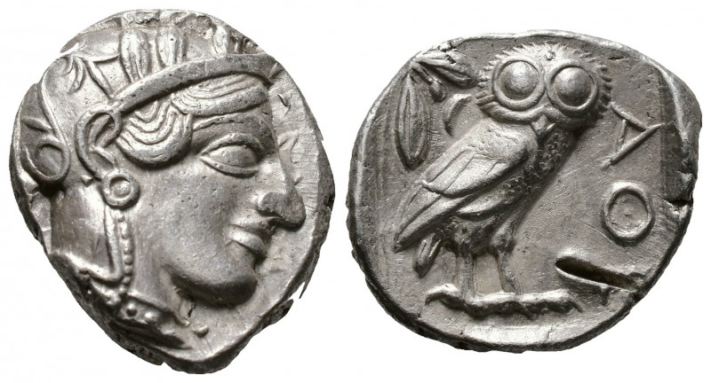 (Silver. 17.14g 23mm) ATTICA. Athens. Tetradrachm (Circa 454-404 BC). AR
Helmet...