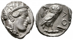 (Silver. 17.14g 23mm) ATTICA. Athens. Tetradrachm (Circa 454-404 BC). AR
Helmeted head of Athena right, with frontal eye.
Rev: AΘE./ Owl standing ri...