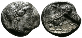 (SIlver. 15.51g 24mm) ATTICA, Athens. Circa 454-404 BC. AR Tetradrachm. 
Helmeted head of Athena right, with frontal eye
Rev: Owl standing right, he...