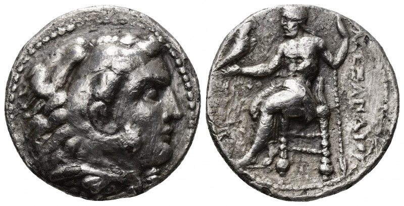 (Silver,15.66g. 29mm) Kings of Macedon. Alexander III the Great 336-323 BC. Tetr...