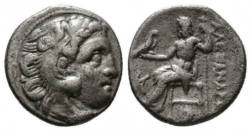 (Silver. MACEDON KINGS, Alexander III. 336-323 BC. AR Drachm Kolophon, circa 310...