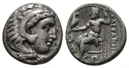 (Silver. 4.11g 18mm) KINGS OF MACEDON. Alexander III \'the Great\' (336-323 BC). Drachm. Kolophon.
Head of Herakles right, wearing lion skin.
Rev: Z...