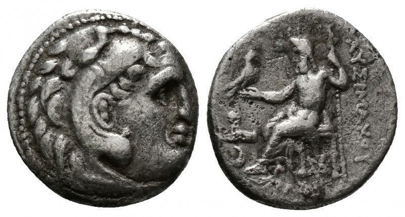 (Silver. 4.01g 18mm) KINGS of THRACE, Macedonian. Lysimachos. 305-281 BC. AR Dra...