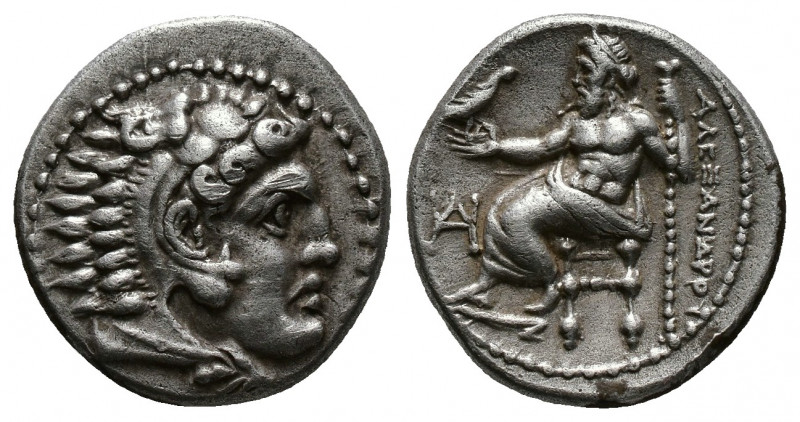 (Silver. 4.14g 18mm) Kings of Macedon. Miletos. Alexander III \"the Great\"" 336...