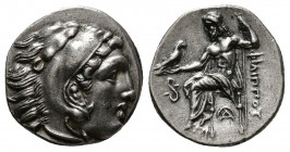 (Silver. 4.27g 18mm) KINGS of MACEDON. Philip III Arrhidaios. 323-317 BC. AR Drachm 
In the name and types of Alexander III. Lampsakos mint. Struck u...
