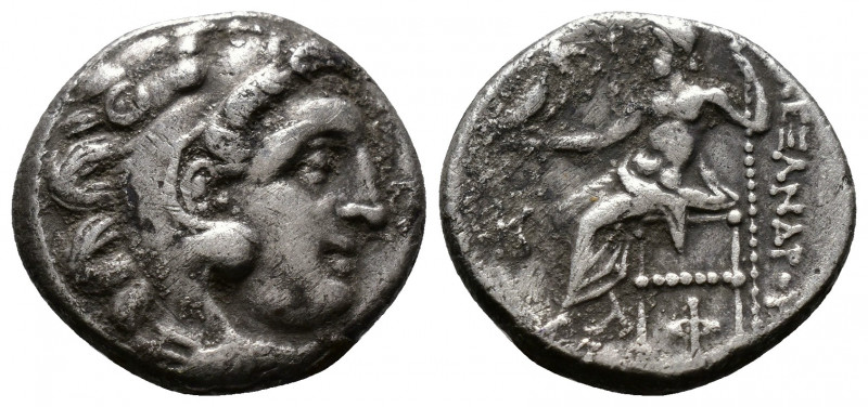 (Silver. 4.05g 18mm) Kingdom of Macedon. Alexander III AR Drachm. Kolophon c. 31...