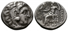 (Silver. 4.05g 18mm) Kingdom of Macedon. Alexander III AR Drachm. Kolophon c. 310-301. 
Head of Herakles right, wearing lion skin
Rev: Zeus Aëtophor...