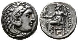(Silver. 4.41g 19mm) KINGS OF MACEDON. Alexander III ‘the Great’, 336-323 BC. Drachm
Head of Herakles right, wearing lion skin.
Rev: Zeus seated lef...