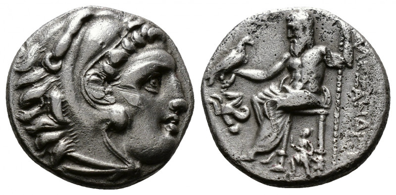 (Silver. 4.11g 18mm) KINGS OF MACEDON. Alexander III 'the Great' (336-323 BC). D...