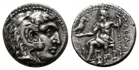 (Silver 2.03g 13 mm ) KINGS OF MACEDON. Alexander III \'the Great\' (336-323 BC). Hemidrachm. Possible Babylon
Head of Herakles right, wearing lion s...