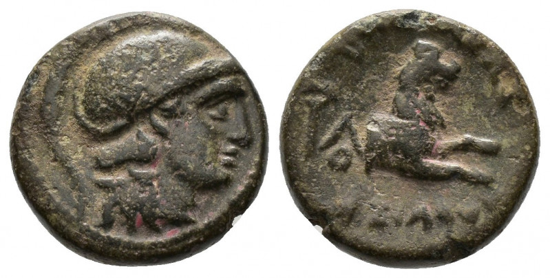 (Bronze. 2.65g 14mm) KINGS OF THRACE (Macedonian). Lysimachos (305-281 BC). Ae....