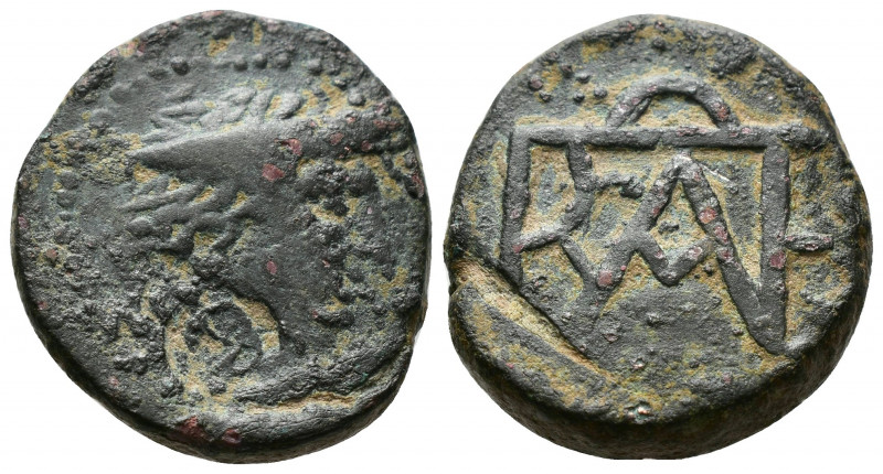(Bronze.9.68g 21mm) KINGS OF BOSPOROS. Polemo I (Circa 37-8 BC). Ae. Pantikapaio...