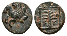 (Bronze. 1.29g 12mm) TROAS. Skepsis. Circa 400-310 BC. AE 
Forepart of Pegasos to left. 
Rev. Σ-Κ Palm tree; all within linear square. 
SNG Copenha...