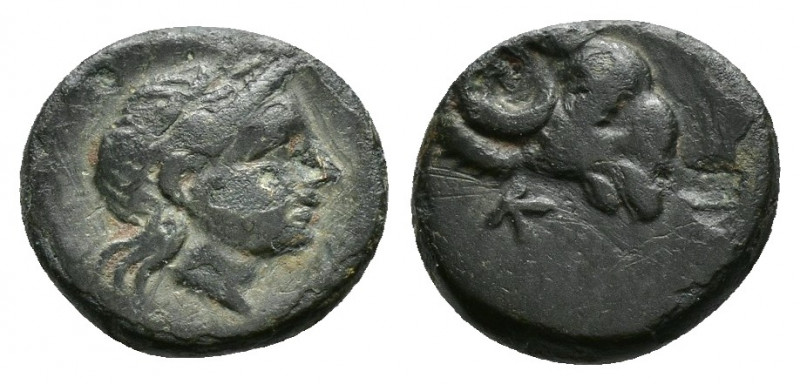 (Bronze. 0.89g 10mm) TROAS. Kebren. Ae (Circa 387-310 BC).
Laureate head of Apo...