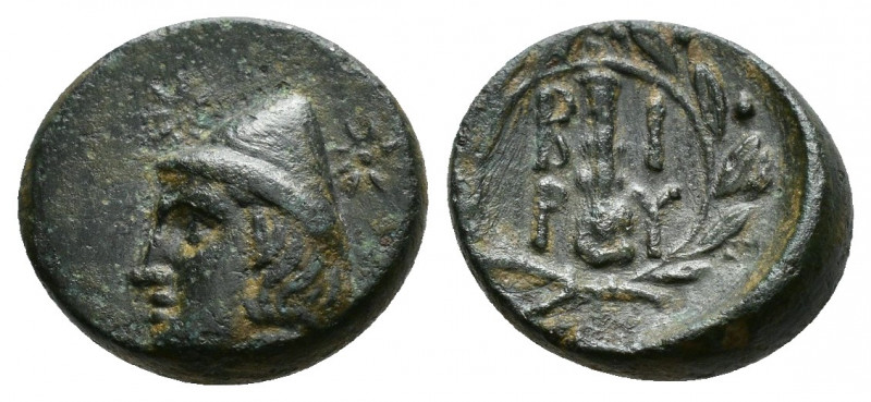 (Bronze.1.62g 13mm) TROAS. Birytis. Ae (4th-3rd centuries BC).
Head of Kabeiros...
