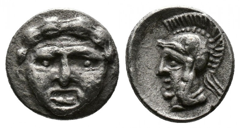 (Silver 0.77g 11mm) Pisidia. Selge circa 350-300 BC. Obol AR
Facing Gorgoneion ...