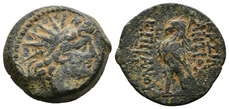 (Bronze. 5.70g 20mm) Seleukid Kingdom. Antiochos VIII Epiphanes. Sole reign, 121...