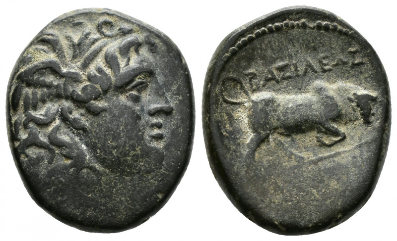 (Bronze. 6.76g 18mm) SELEUKID KINGDOM. Seleukos I Nikator (312-281 BC). Ae. Sard...