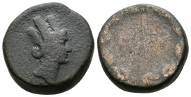 (Bronze.13.68 g. 22 mm) KINGS OF SOPHENE. Artagigarta. 1st century BC).
Draped and turreted bust of the city-goddess to right.
Rev. Blank
Kovacs 21...