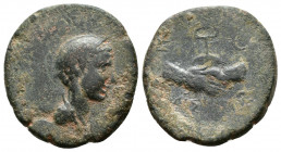 (Bronze. 5.49g 19mm) ASIA MINOR, Uncertain mint. Circa 4th-3rd centuries BC). Ae.
Draped bust of Hermes right, wearing petasos.
Rev: Clasped hands o...