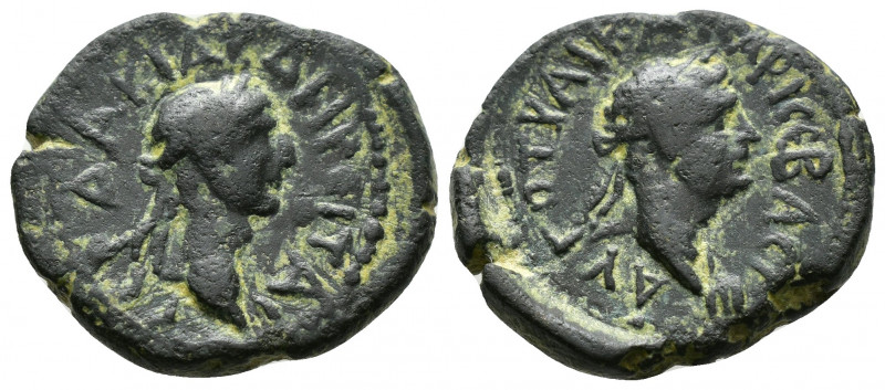 (Bronze, 6.53g 21mm) Thrace, Abdera. Trajan (with Trajan Pater?). A.D. 96-117. ...