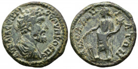 (Bronze, 9.00g 25mm) Marcus Aurelius (161-180). Ionia, Magnesia ad Maeandrum. (?)
 Laureate and cuirassed bust right 
Rev. Tyche standing l., holdin...