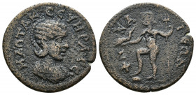 (Bronze, 4.17g 20mm) Ionia. Phokaia. Otacilia Severa AD 244-249. 
MA ΩTAK CEYHΡA CE, draped bust right 
Rev.ΦΩKAIEΩN, Poseidon standing left, foot o...