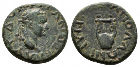 (Bronze, 2.61g 14mm) Lydia Apollonis Domitian AD 91-96.
Laureate bust right, 
Rev. ΑΠΟΛΛΩΝΙΔEΩΝ. Lyre.