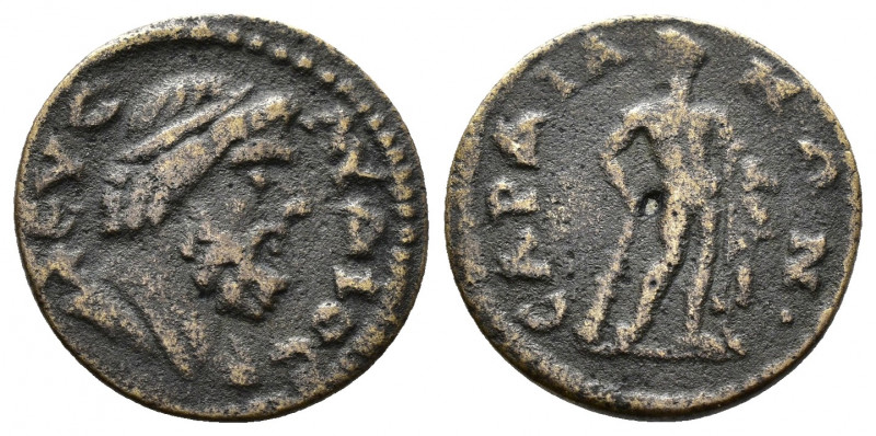 (Bronze, 1.48g 14mm) Lydia. Sardeis. Pseudo-autonomous issue circa AD 212-217. T...